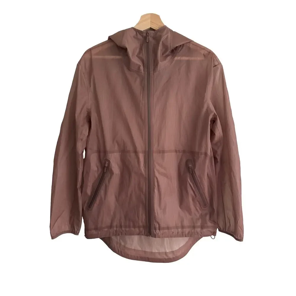 Lululemon Sheerjoy Pink Full Zip Waterproof Hooded Jacket Women's 8 Lightweight - Picture 2 of 16